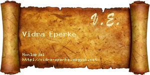 Vidra Eperke névjegykártya